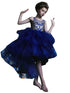 Petite Adele Big Girls Royal Blue Beaded Hi-Low Abella Christmas Dress 8-12 - SophiasStyle.com
